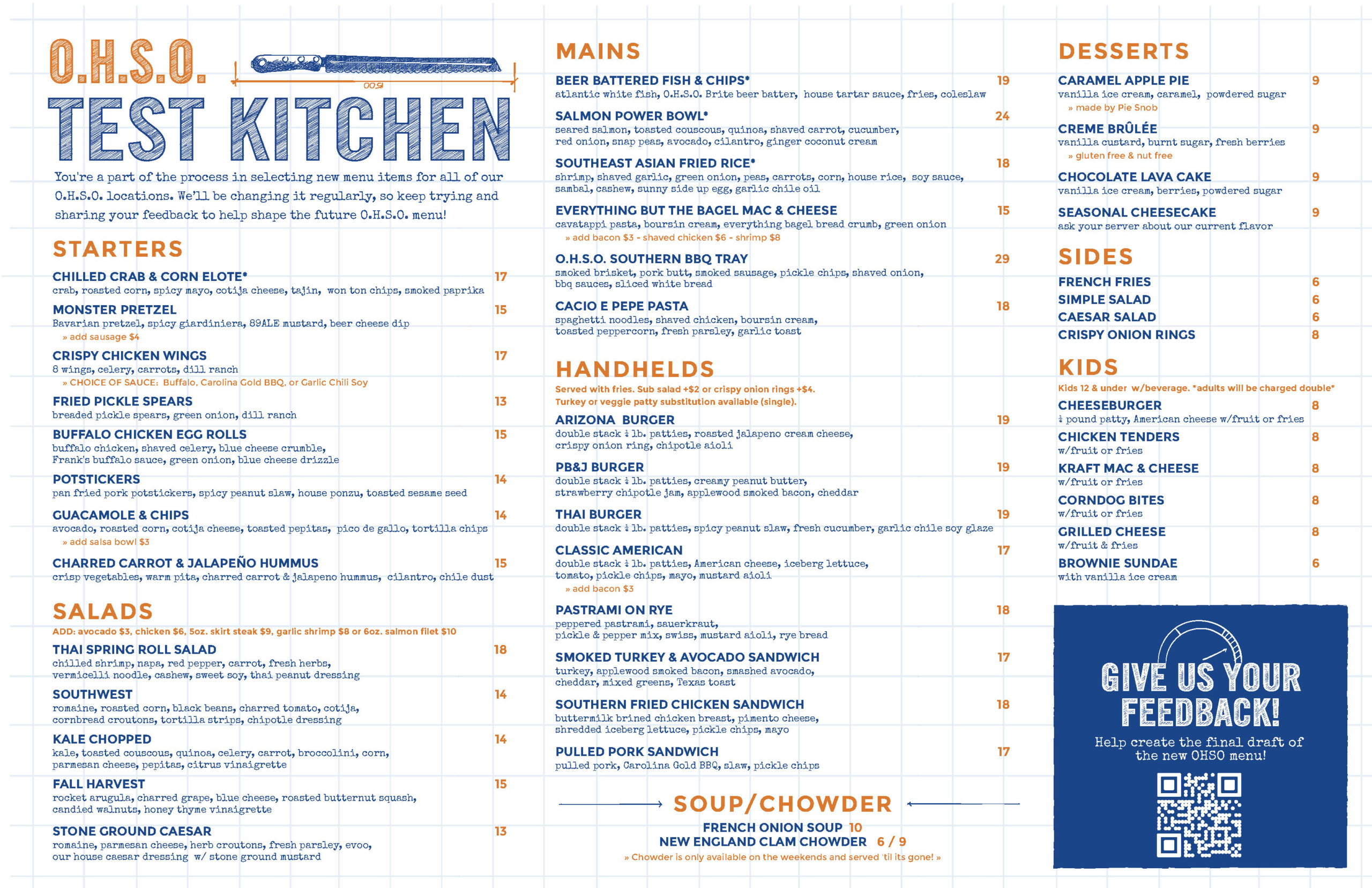 Test Kitchen Full Menu